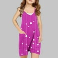 thumbnail image 1 of Favoffer Baby Pants Girl Sweet Sleeveless Geometric Prints Circle Line Print Jumpsuits Spaghetti Strap Loose Romper Long Pants with Pockets, 1 of 1