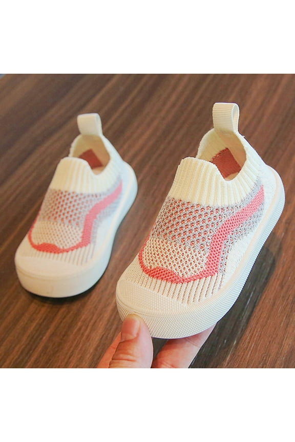 Back to School Unisex Spring Fall New Middle and Large Children's Soft Bottom Single Shoes Baby Walking Shoes a Footstool Anti-drop Mesh Shoes