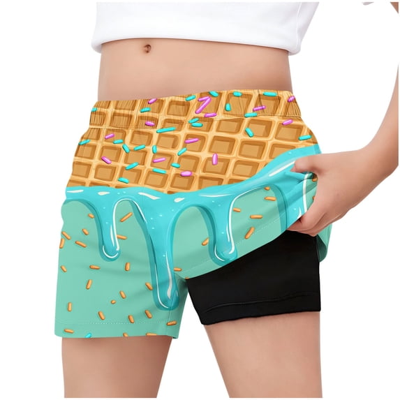 Favoffer Beach Shorts Big Boys Ice Cream Pattern Quick Dry Bottoms Elastic Waist Swim Trunks Five Quarter Pants Casual Sportswear for Seaside Camping Vacation Outdoor Fun 5-15Y