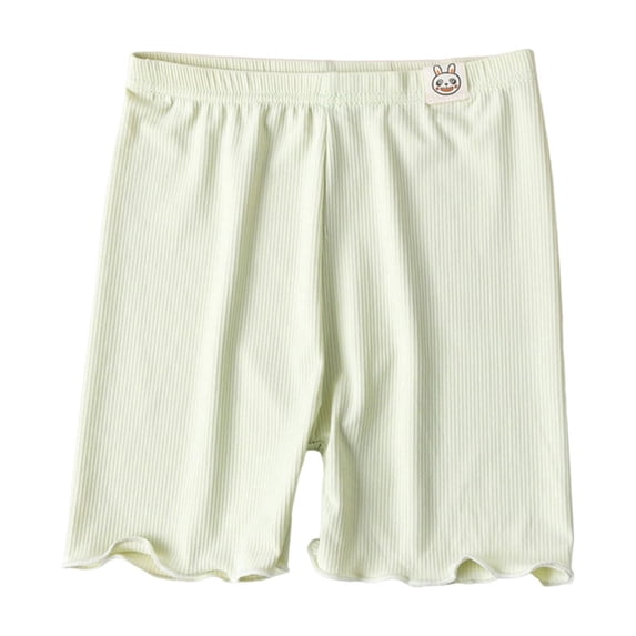 Favoffer Big Girls Safety Shorts Summer Solid Color Elastic Waist Ice Silk Thin Anti Exposure Bottoms Indoor Wear Daily Casual 2-13Y