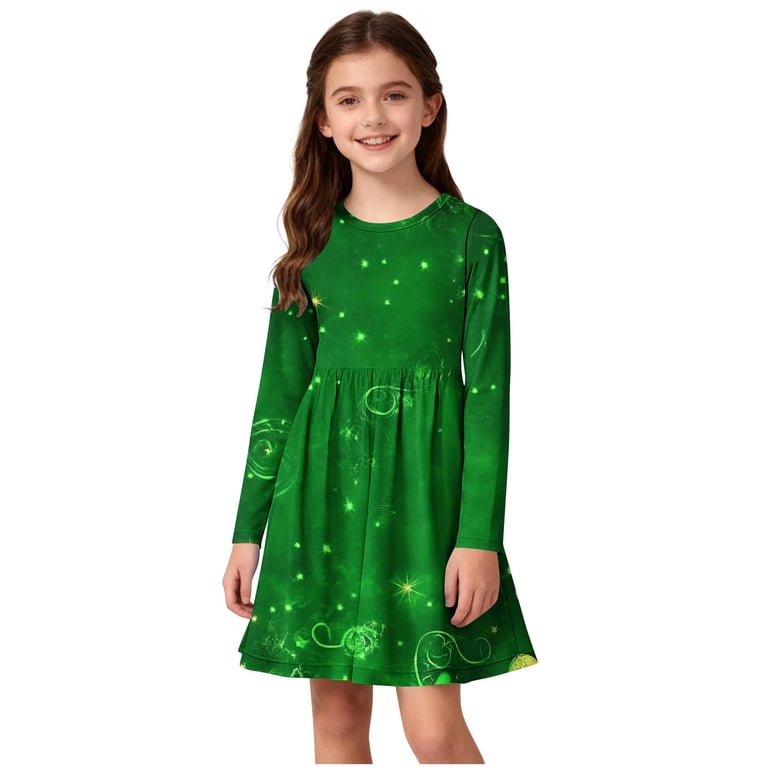 Favoffer Big Kid Girls Long Sleeve Dress Spring Valentine Print Stretch  Round Neck Ballet Practice Gown for Dance Class Recital Daily Party Sizes  4-14Y - Walmart.com