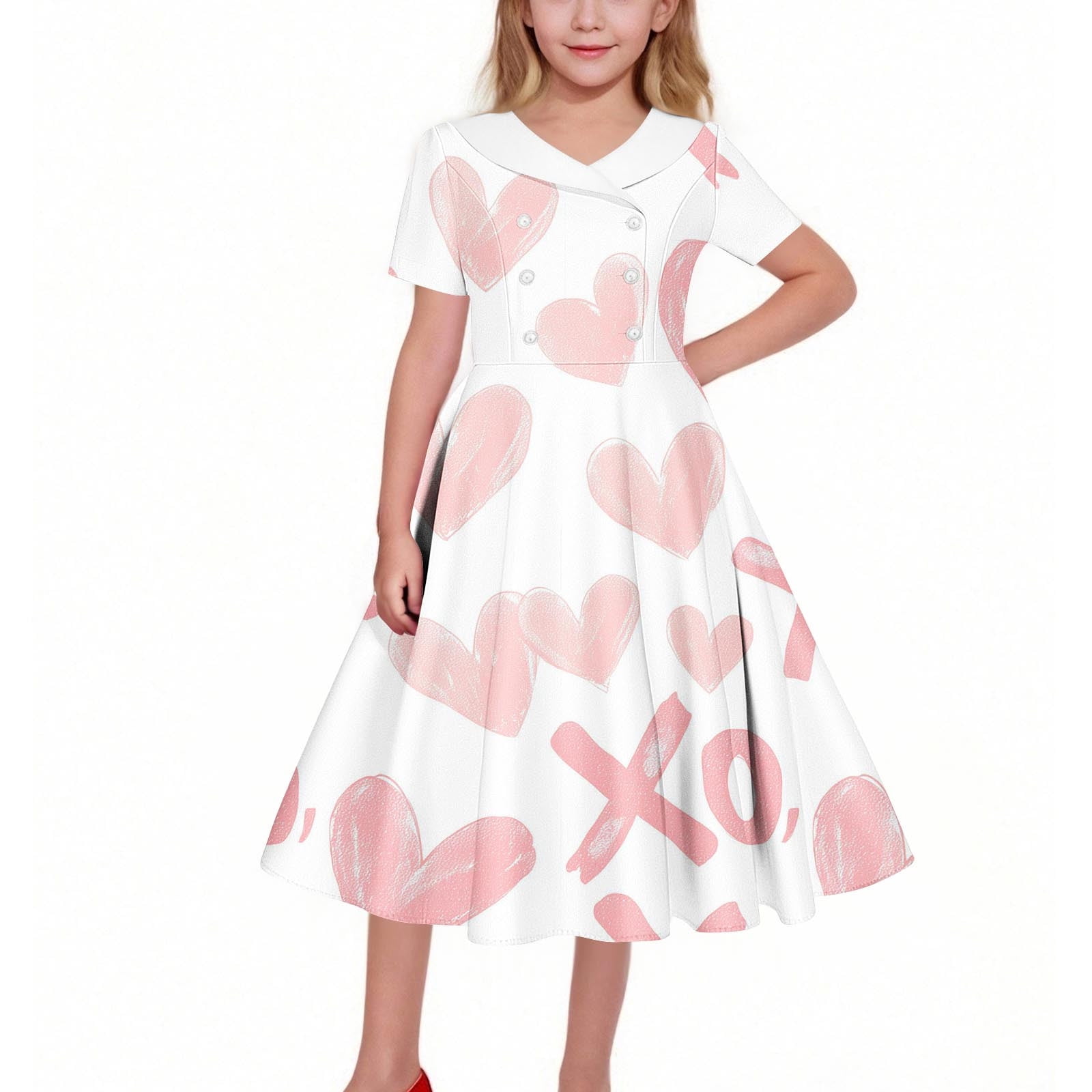 Favoffer Big Kid Girls Short Sleeve Dress Spring Summer Carnival Print ...