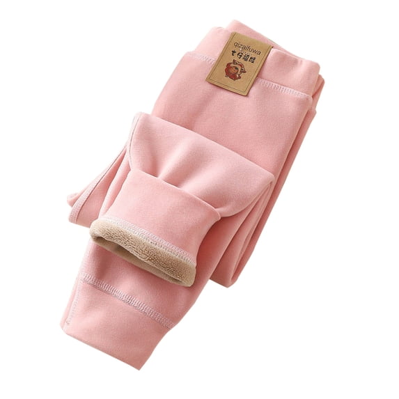 Favoffer Big Kids Boys Girls Leggings Winter Solid Color Elastic Waist Fleece Lined Thick Warm Base Bottoms Home Comfort Cold Weather Outdoor 1-15Y