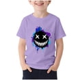 thumbnail image 1 of Favoffer Big Kids Unisex Short Sleeve Tee Summer Cute Graphic Print Soft Breathable Round Neck Casual Top Fashion Comfortable Basic Shirt Daily Home Outdoor Play Sizes 1-13Y, 1 of 5