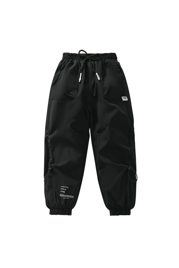 Boys Fleece-Lined Waterproof Sports Pants Fall Winter Kids Casual Cargo Lightweight Pants for Outdoor Sports Daily 4-15Y