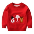 thumbnail image 1 of Favoffer Boys Girls Christmas Print Knit Sweater Long Sleeve Round Neck Warm Pullover Soft Casual Versatile Fall Winter Top for 2-7Y, 1 of 3