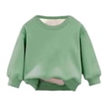 thumbnail image 1 of Favoffer Boys Girls Fleece-Lined Thickened Sweatshirt Winter Warm Sherpa Solid Color Crewneck Pullover Long Sleeve Sweatshirts for Daily Holiday Outing Lounging Toddler Newborn Toddler 1-11Y, 1 of 5