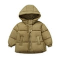 thumbnail image 1 of Favoffer Boys Girls Short Hooded Padded Jacket Fall Winter Thickened Warm Winter Coat with Pockets for Outdoor Play Family Gatherings Infant Toddler 1-8Y, 1 of 7