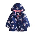 thumbnail image 1 of Favoffer Boys Girls Thick Warm Hooded Jacket Kids Winter Cotton Short-Style Printed Zip-up Coat Long-Sleeve Hooded Casual Outerwear Toddler Teen 3-11Y, 1 of 4