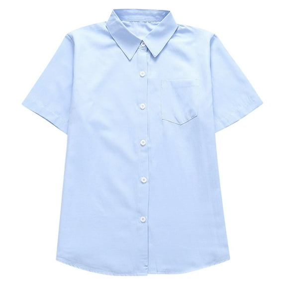 Favoffer Boys' Multicolor Solid Button-Up Shirt & Children's Pocket Short-Sleeve Dress Shirt - Casual, Daily, Party, Photoshoot 10-16Y