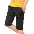 thumbnail image 1 of Favoffer Boys' Summer Cargo Cotton Shorts - Elastic Waist Mid-Rise, Breathable Lightweight, Casual Camping Hiking Play, Kid 4-8Y & Big Boy 9-14Y, 1 of 9