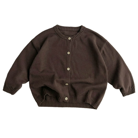 Favoffer Fall Kids' Knit Cotton Sweater Jacket Long Sleeve Warm Cardigan, Casual Versatile for Daily Wear Family Gatherings Toddler Girl Boy 3-9Y