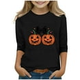 thumbnail image 1 of Favoffer Fall Unisex Kids' Graphic 3/4 Sleeve Tee Base Layer Casual Basic Tees Festive Girls Tops Blouse Gatherings Outdoor Play Toddler Kid 3-12Y, 1 of 5