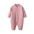 thumbnail image 1 of Favoffer Fall Winter Baby Velvet Romper Striped Seamless Onesie Warm Pajamas Girl bodysuit Casual Daily Sleep Home Infant 3-24M, 1 of 9