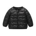 thumbnail image 1 of Favoffer Fall Winter Boys Girls Lightweight Padded Jacket Coat Elegant Button-Front Slim Fit Solid Color Outwear for Daily Travel Play School Little Kids 1-7Y, 1 of 4
