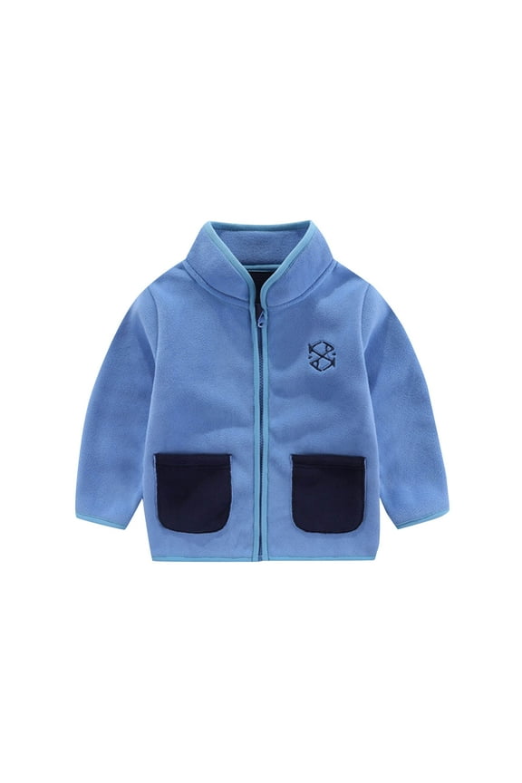 Fall Winter Girl's Boy's Fleece Jacket Color-Blocked Fashionable Warm Comfortable Casual Coat for Home Outing Sports Dating Toddler to Kids 2-10Y