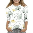 thumbnail image 1 of Favoffer Fall/Winter Girls Floral Graphic 3/4-Sleeve Crewneck Top Casual/Party 3-12Y, 1 of 5
