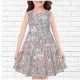 thumbnail image 1 of Favoffer Girl Dresses Fashion Girls Summer New Sleeveless Round Neck Sequin Printed Dress, 1 of 1
