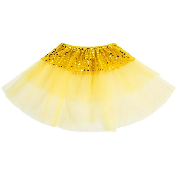 Favoffer Girl Tutu Skirt for Little & Big Girls for Dance Party Sequin Mesh Skirt Tulle Petticoat Fluffy Princess Ballet Dress Up 2-8Y