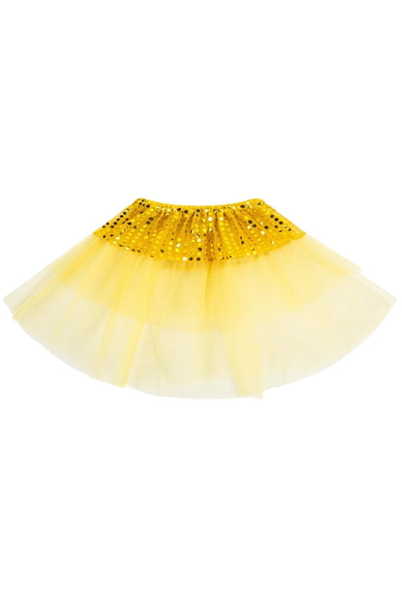 Girl Tutu Skirt for Little & Big Girls for Dance Party Sequin Mesh Skirt Tulle Petticoat Fluffy Princess Ballet Dress Up 2-8Y
