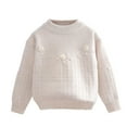 thumbnail image 1 of Favoffer Girls’ Fall Sweater Floral/Bow Fleece Lined Long-sleeved Crewneck Pullover Warm Cozy Suitable for Daily Travel Parties Photoshoots Toddlers Big Kid 3-12Y, 1 of 2