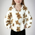 thumbnail image 1 of Favoffer Girls Hoodie Sherpa Fleece Pullover Hooded Sweatshirt for Toddler Graphic Casual Outerwear Coat With Pockets 4-15Y, 1 of 6