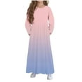 thumbnail image 1 of Favoffer Girls Maxi Dress Long Sleeve Round Neck Casual Holiday Dress with Pockets Toddler Long Skirt Fall Winter Outfit Clothes 4-14Y, 1 of 6