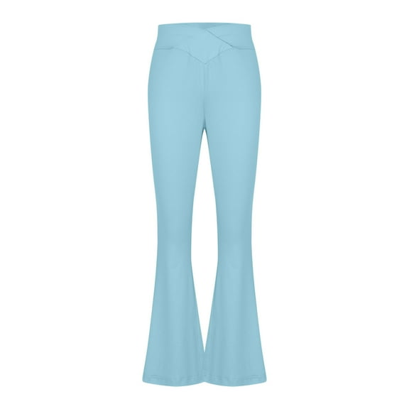 Favoffer Girls Multicolor High Waisted Pocketed Stretchy Flare Leggings, Dance Yoga Full Length, Kids Soft Pants for Gymnastics/Playtime/Outdoor, 5-15Y ( Dancer- Athlete )