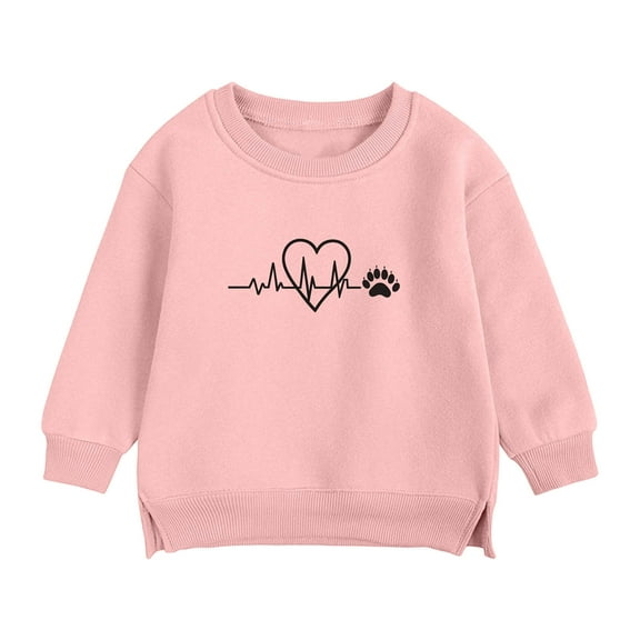 Favoffer Girls' Multicolor Solid & Graphic Crew-Neck Sweatshirt & Kids' Basic Long-Sleeve Top - Casual, Daily, Party, Photoshoot 6M-7Y