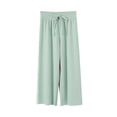 thumbnail image 1 of Favoffer Girls Pants Summer Ice Silk Mosquito Proof Solid Color Loose Straight Wide Leg Casual Bottoms Cooling Breathable for Indoor Home Vacation Sizes 2-14Y, 1 of 7