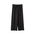 thumbnail image 1 of Favoffer Girls Pants Summer Ice Silk Mosquito Proof Solid Color Loose Straight Wide Leg Casual Bottoms Cooling Breathable for Indoor Home Vacation Sizes 2-14Y, 1 of 7