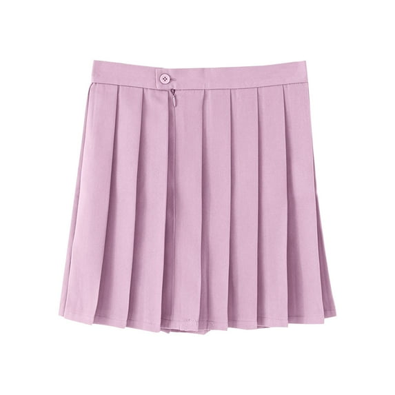 Favoffer Girls' Pleated Skirt Uniform A-Line Solid Color Skirt for Classroom Daily Formal Events 11-18Y