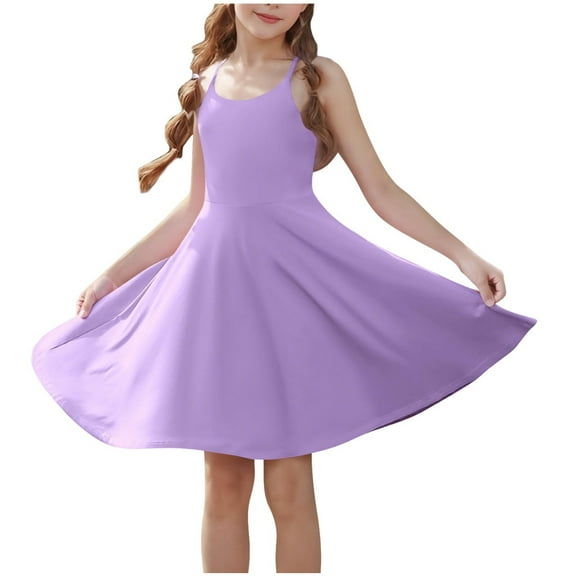 Favoffer Girls Pocket Detail Sleeveless Skort Dress for Sports Tennis Practice Match, Sizes 4-15