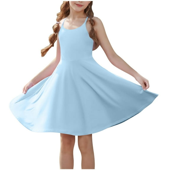 Favoffer Girls Pocket Detail Sleeveless Skort Dress for Sports Tennis Practice Match, Sizes 4-15