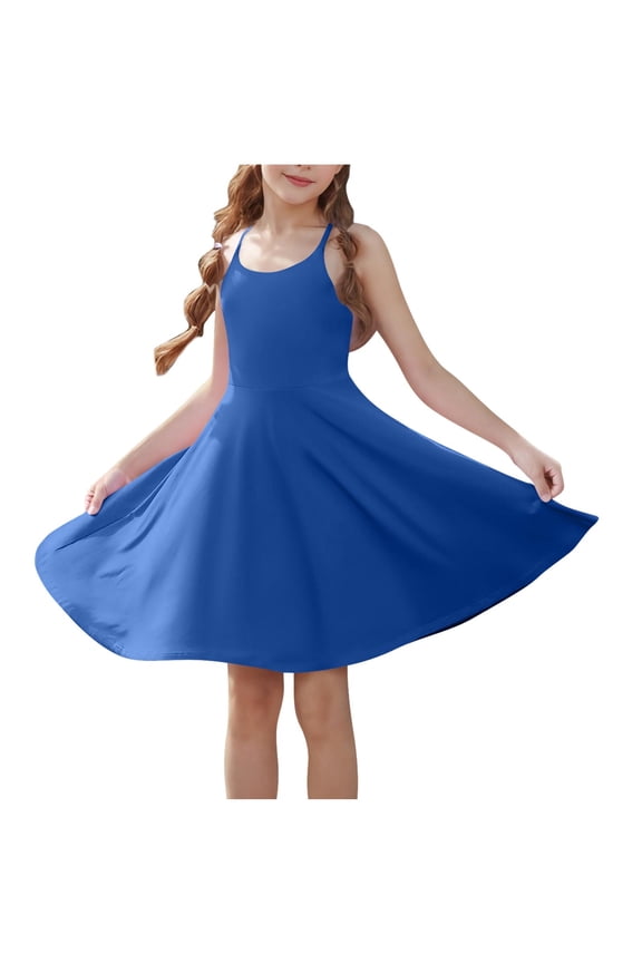 Girls Pocket Detail Sleeveless Skort Dress for Sports Tennis Practice Match, Sizes 4-15