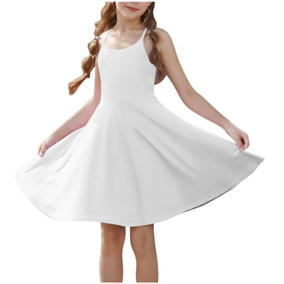 Favoffer Girls Pocket Detail Sleeveless Skort Dress for Sports Tennis Practice Match, Sizes 4-15