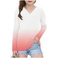 thumbnail image 1 of Favoffer Girls' Polka Dot Print V-Neck Blouse Base Layer Long Sleeve Toddler Baby Crewneck Long Sleeve T-shirts for Casual Outings Toddler Kid 3-14Y, 1 of 8