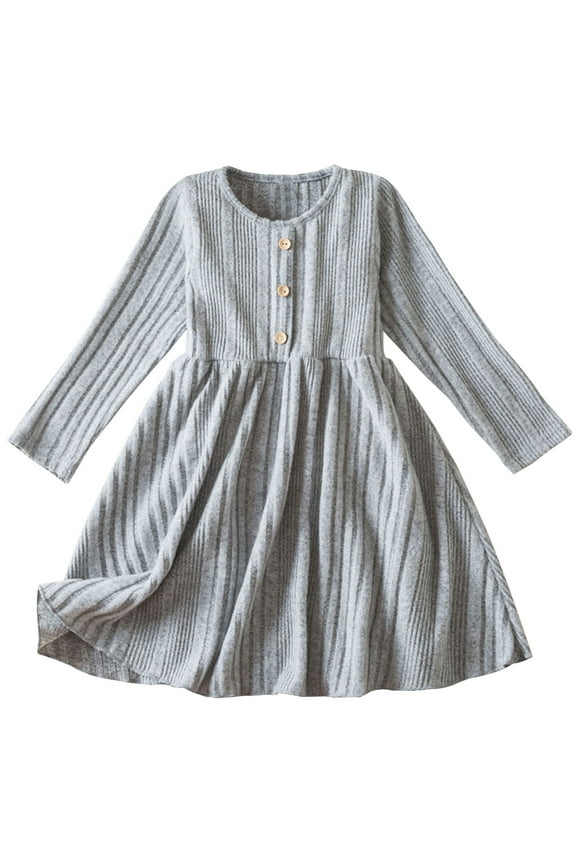 Girls' Princess Dress Long Sleeve, Ruffled Mesh Toddler Fall-Winter Sequin Accents Crewneck, for Parties Daily Wear 3-8Y