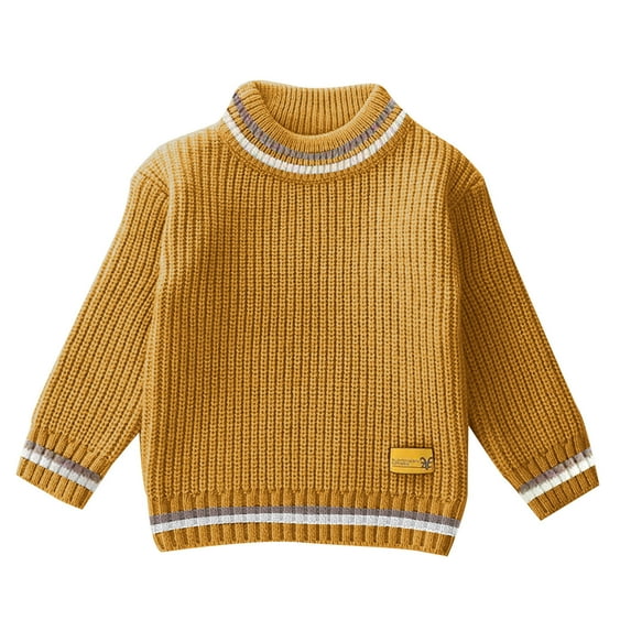 Favoffer Girls Pullover Sweater Fall Winter Uniform Kids Boys Solid Color Crewneck Long Sleeve Knit Outfit Casual Warm Top for Daily/Play 3-10Y