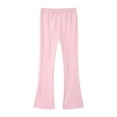 thumbnail image 1 of Favoffer Girls Solid Color Yoga Flare Pants Elastic Waist Stretchy Casual Leggings Kids Lounge Sweatpants for Dance Home Daily Play 3-14Y, 1 of 6