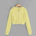 thumbnail image 1 of Favoffer Girls Sweatshirt Short-Style Hooded Pullover Zipper Solid Color with Pockets for Teen Long Sleeve Tops Fall Winter Clothes 5-14Y, 1 of 7
