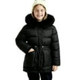 thumbnail image 1 of Favoffer Girls' Winter Coat Insulated Long Quilted Puffer Jacket Warm Button-Down Hooded Parka Snow Coats Outerwear 2-14Y, 1 of 6