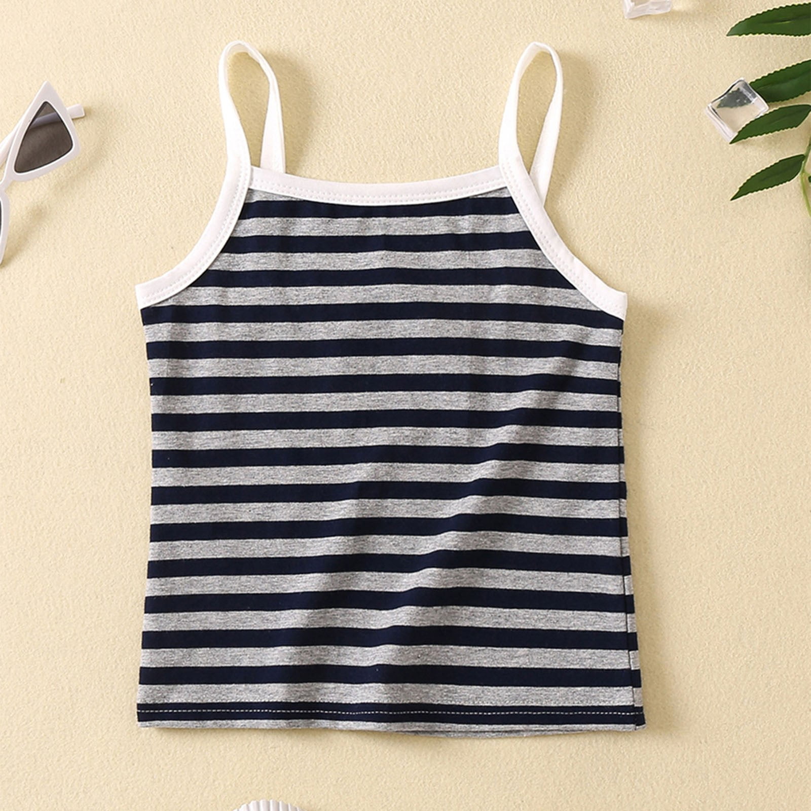 Girl's Summer 2 Piece Outfits White Printed Sleeveless T