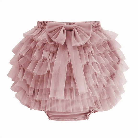 Favoffer Infant Baby Girl Tutu Skirt Elastic Waist Mesh Layered Skort, Newborn Cute Soft Birthday Versatile for Crawling/Photoshoot/Outdoor/Home 0-4Y