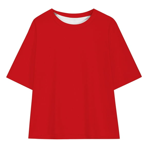 Favoffer Kids' Basic Solid Loose Short Sleeve Top Unisex, Breathable Soft T-shirt, Summer Casual Tee for Daily, Outdoor, Home Wear, Teens (5-15Y)