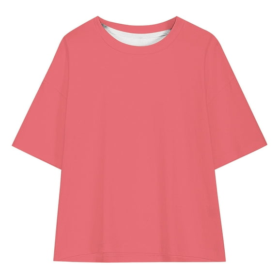 Favoffer Kids' Basic Solid Loose Short Sleeve Top Unisex, Breathable Soft T-shirt, Summer Casual Tee for Daily, Outdoor, Home Wear, Teens (5-15Y)