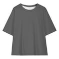thumbnail image 1 of Favoffer Kids' Basic Solid Loose Short Sleeve Top Unisex, Breathable Soft T-shirt, Summer Casual Tee for Daily, Outdoor, Home Wear, Teens (5-15Y), 1 of 7