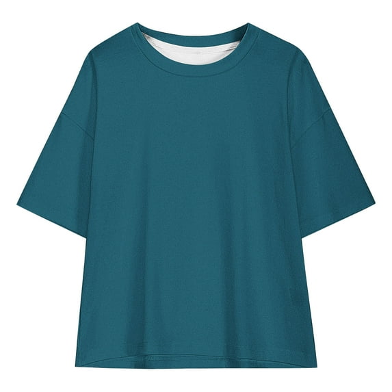 Favoffer Kids' Basic Solid Loose Short Sleeve Top Unisex, Breathable Soft T-shirt, Summer Casual Tee for Daily, Outdoor, Home Wear, Teens (5-15Y)