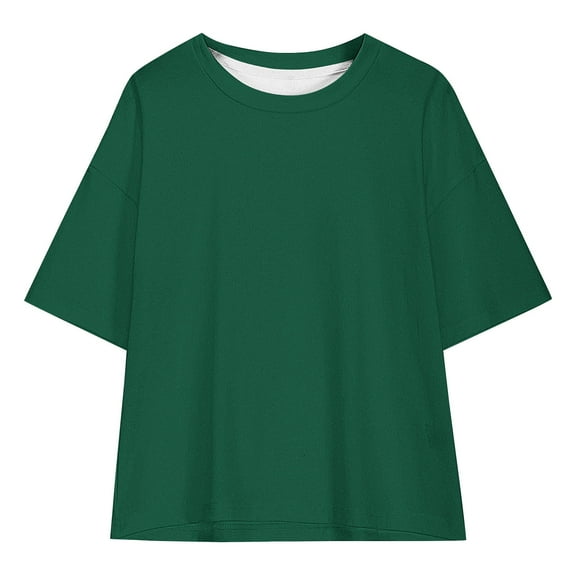 Favoffer Kids' Basic Solid Loose Short Sleeve Top Unisex, Breathable Soft T-shirt, Summer Casual Tee for Daily, Outdoor, Home Wear, Teens (5-15Y)