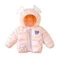 thumbnail image 1 of Favoffer Kids Elephant Print Shiny Puffer Coat Baby Boys Girls Hooded Warm Winter Jacket Infant Outerwear Wholesale 1-6Y, 1 of 9